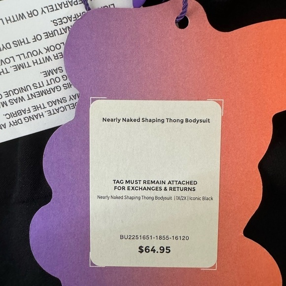 NWT YITTY Nearly Naked Shapewear Thong Bodysuit in Iconic Black size 1X/2X - Picture 6 of 7